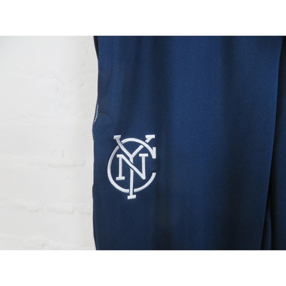 New York City FC Pants Mens Large Blue Adidas MLS Soccer Aeroready Warm Up Gym - Picture 5 of 14